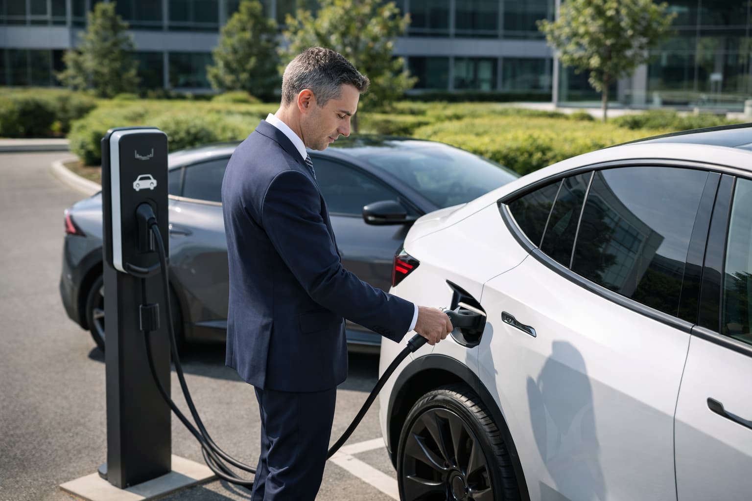 Recharge véhicule électrique entreprise — location moyenne durée Kéolease